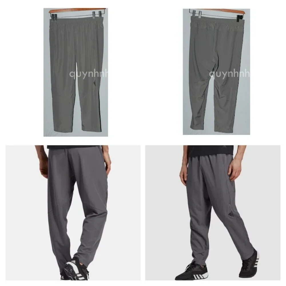Adidas Men's Woven Pant IN GRAY - Picture 1 of 8